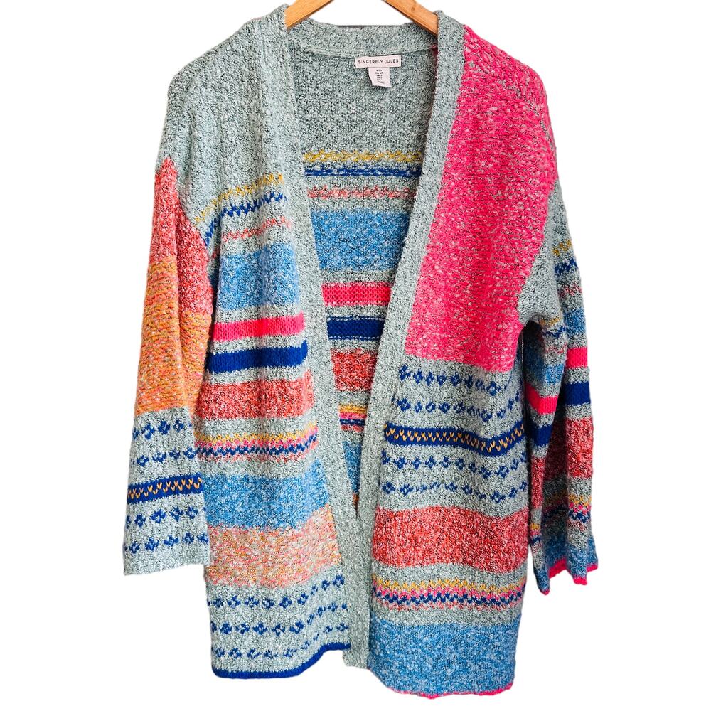 NWOT SIncerely Jules Multicolor Cardigan Size S